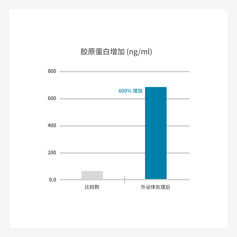 外泌體注射療程後膠原蛋白的提升。